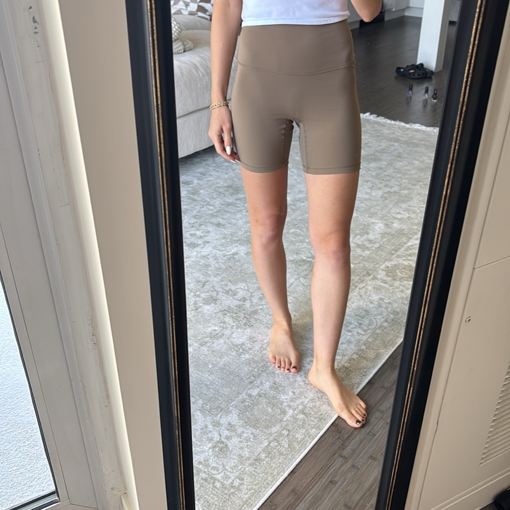 High-Waisted Tan Women's Shorts workout activewear